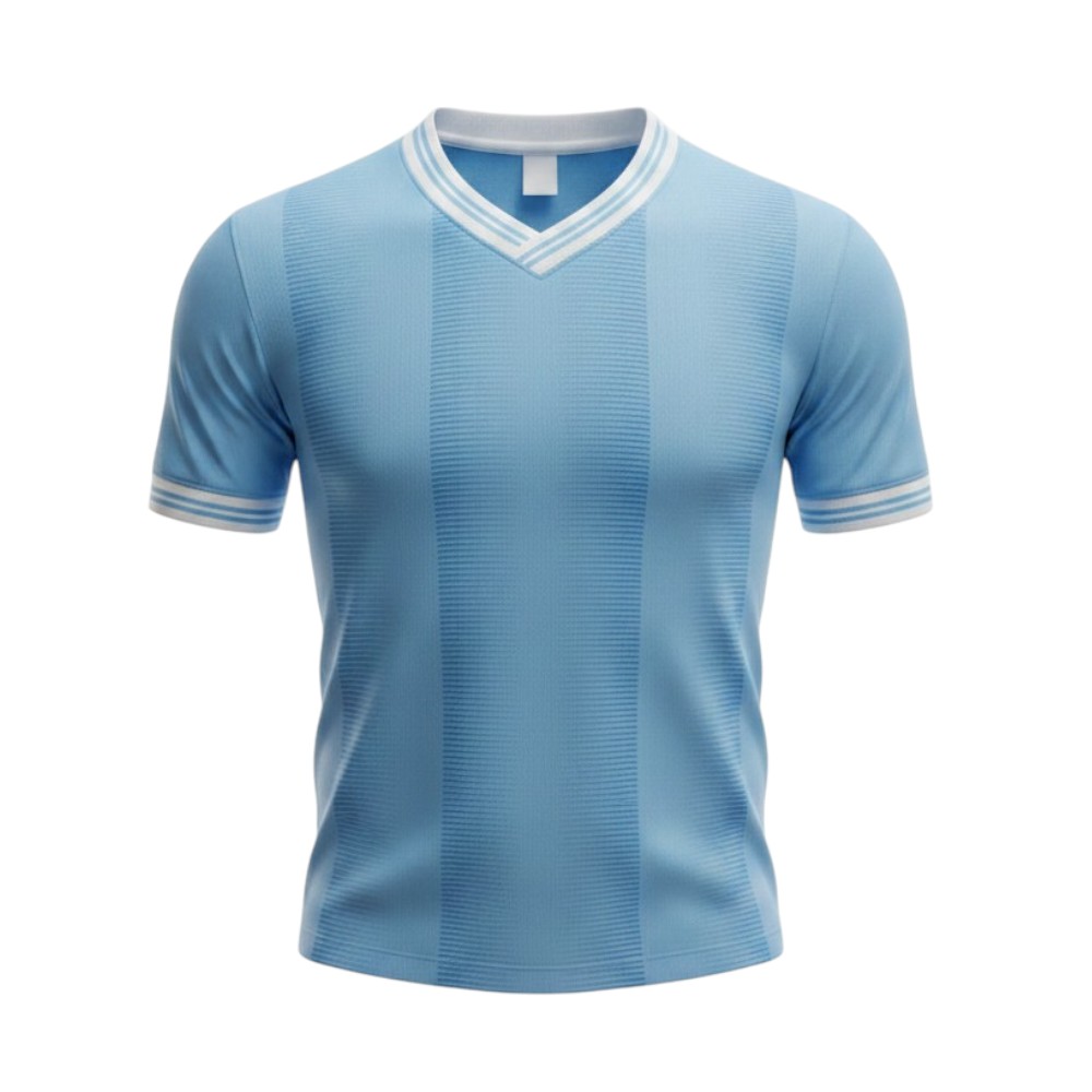 Camiseta Athenas Celeste Acanalado
