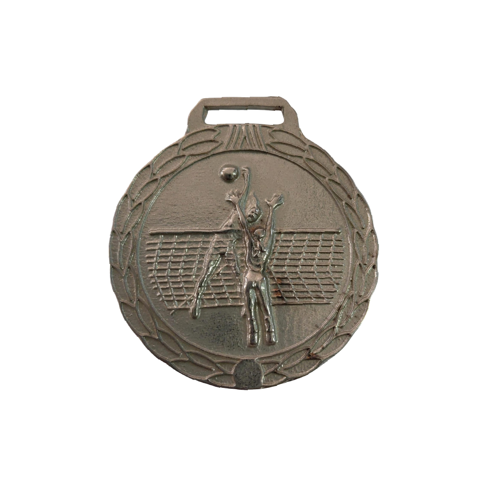 Medalla plata voley ned con relieve