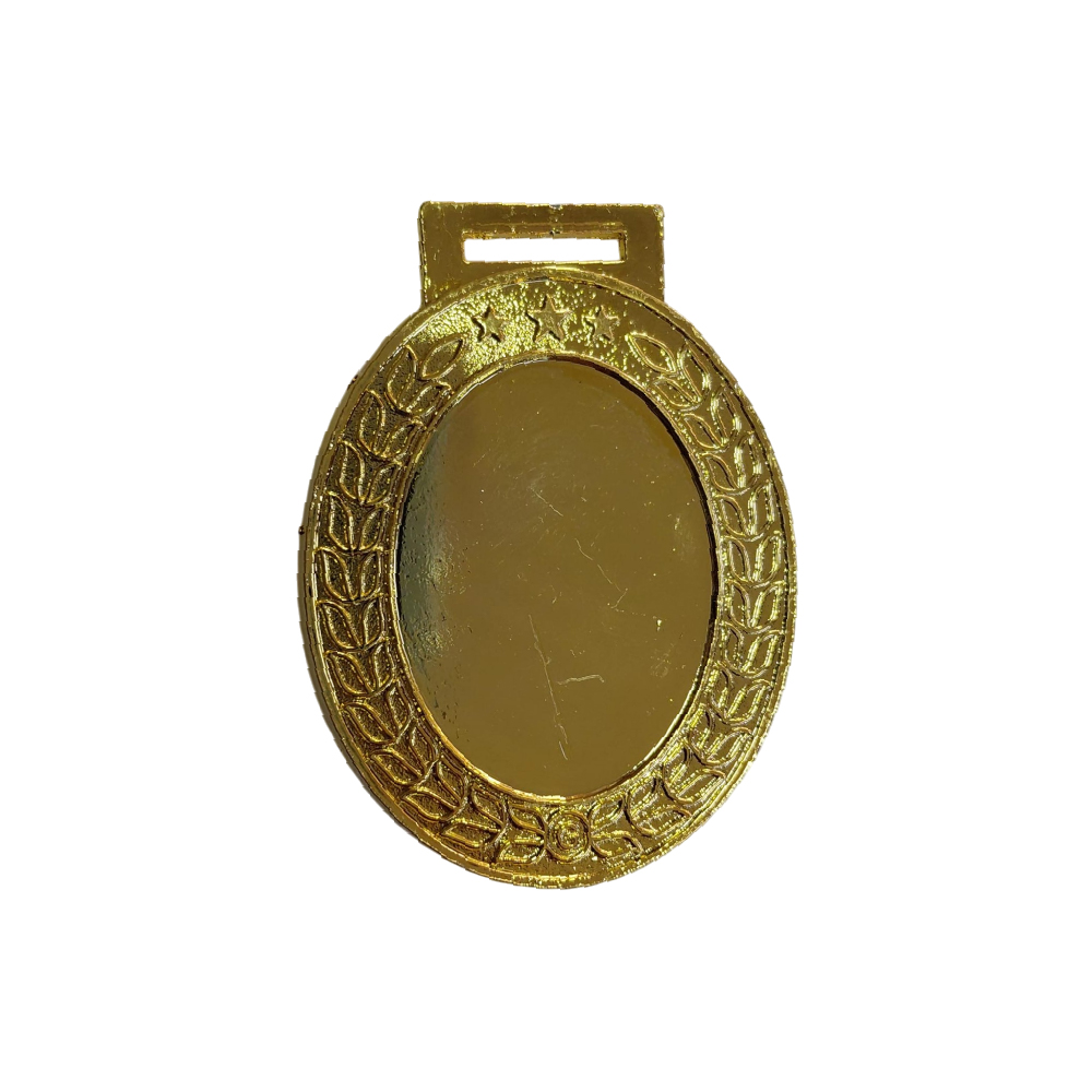 Medalla oro relieve bajo ovalado