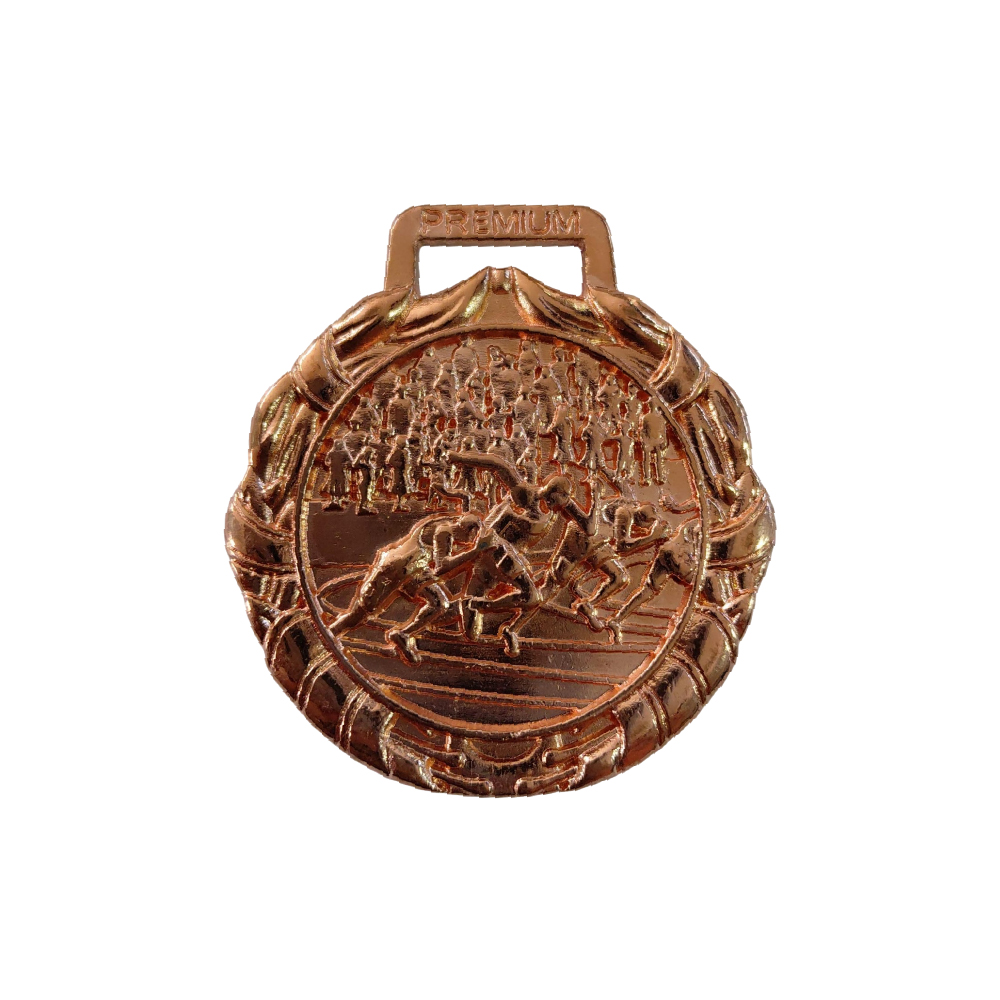 Medalla bronce redondo atletismo carrera