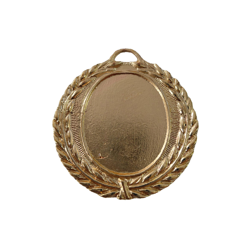 Medalla oro circular centro ovalado hojas