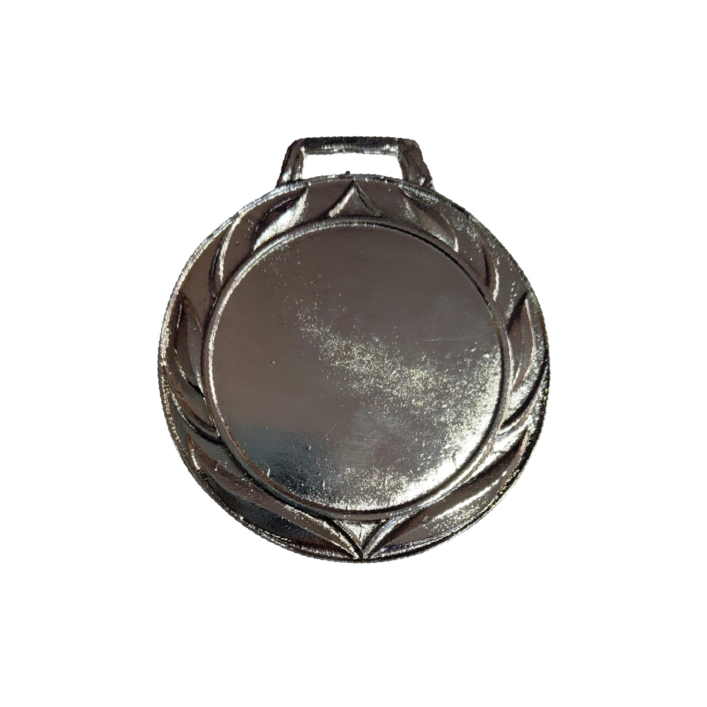 Medalla plata circular grande c/relieve