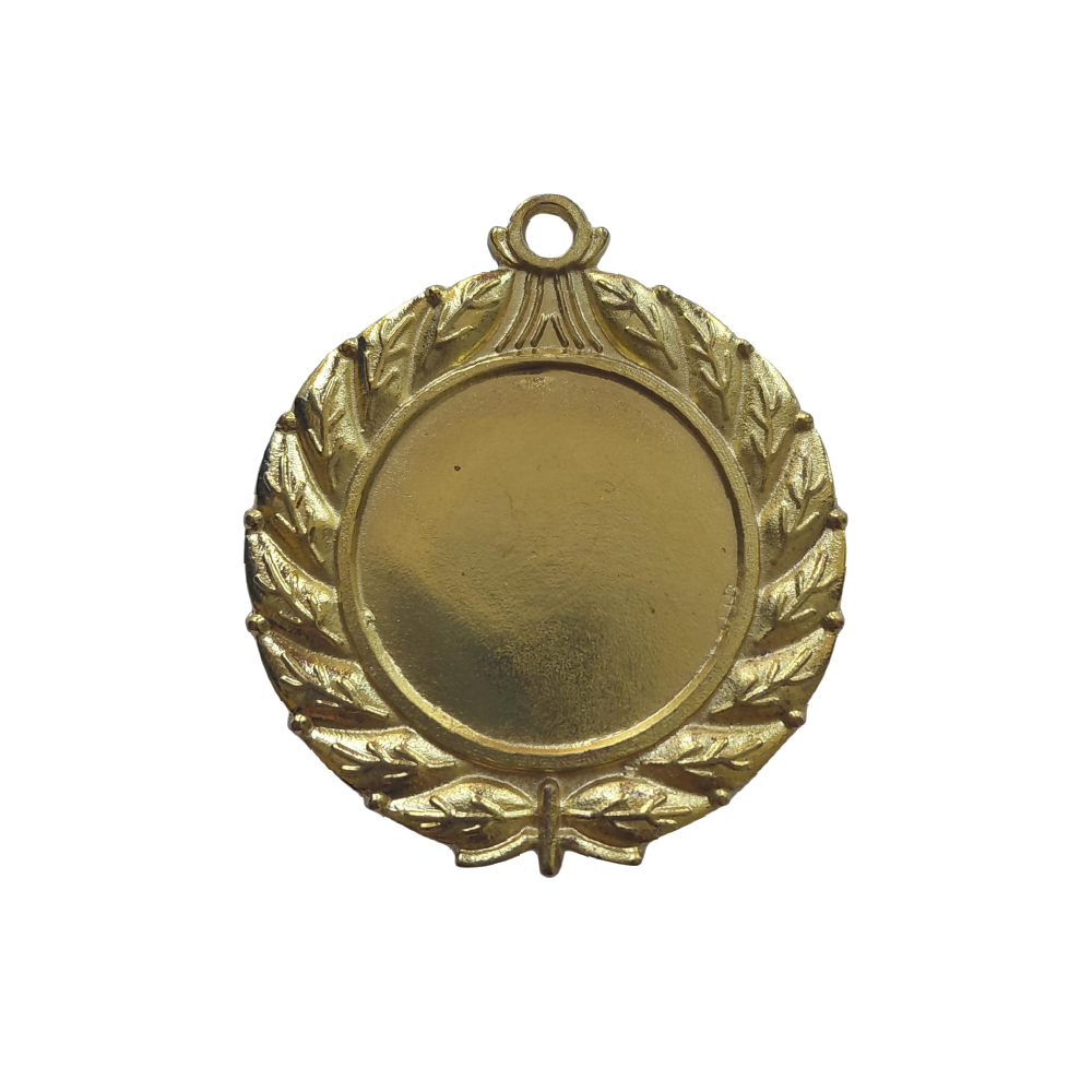 Medalla oro grande circular hojas