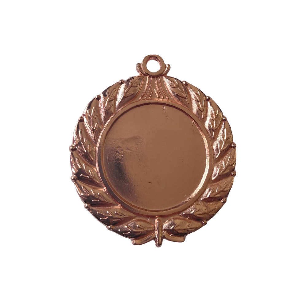 Medalla bronce grande circular hojas