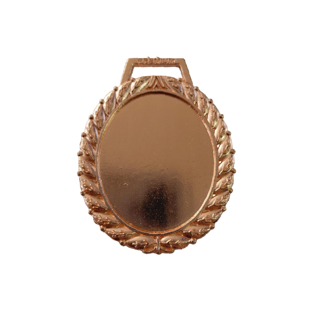 Medalla  bronce ovalado pequeño laurel