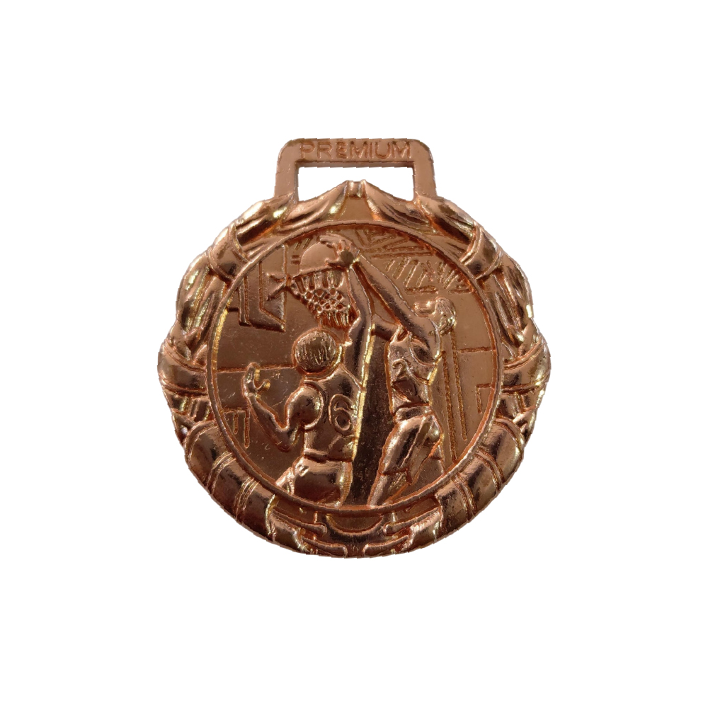 Medalla bronce partida de basquet circular 3D
