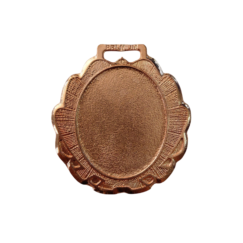 Medalla bronce ovalada curvas