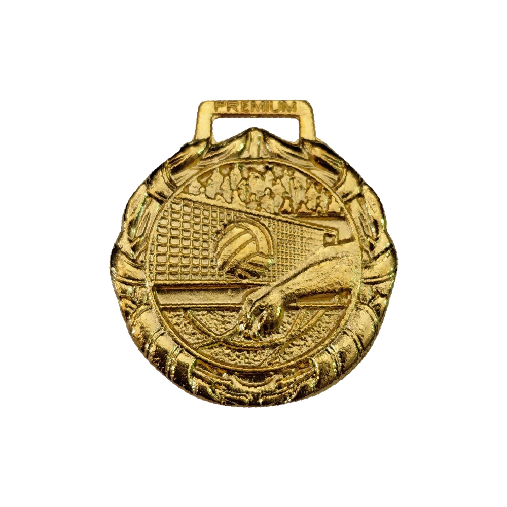 Medalla oro circular c/relieve balon mano
