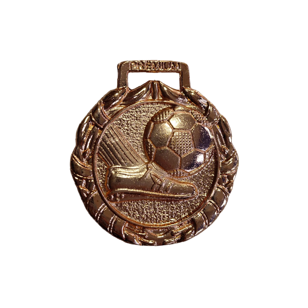 Medalla bronce circular alto relieve balon pie