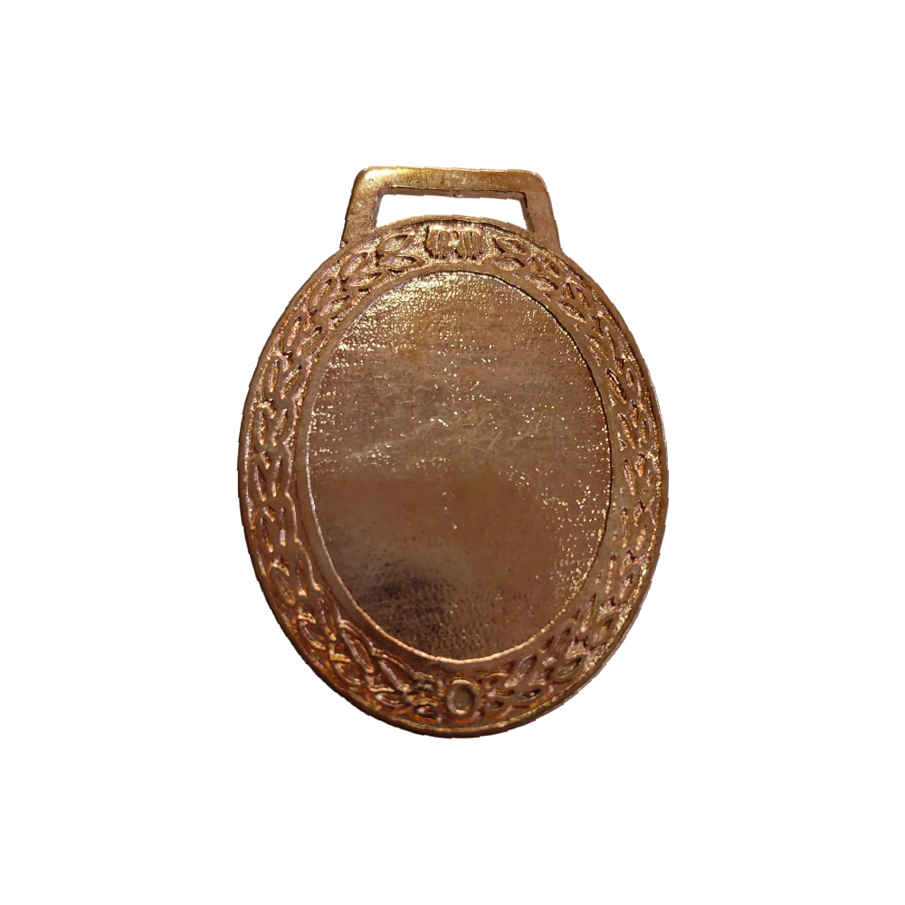 Medalla bronce relieve bajo ovalado