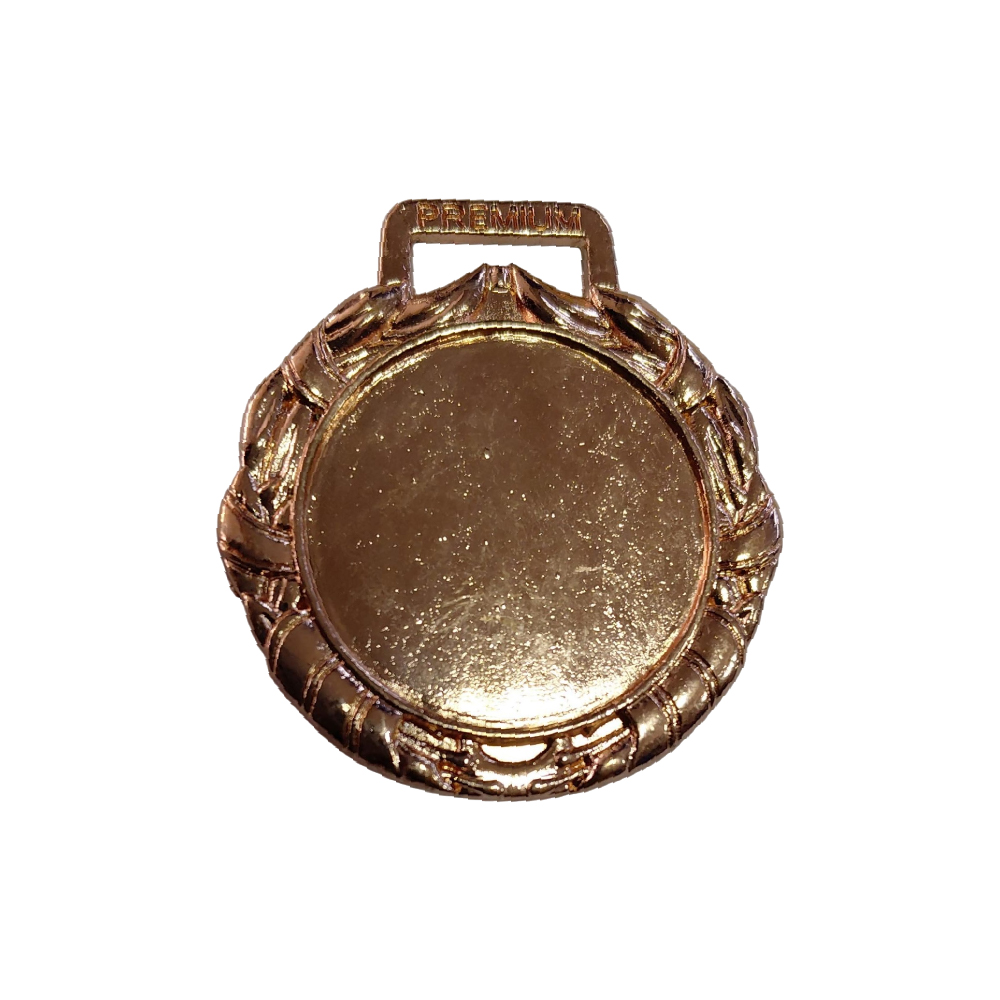 Medalla bronce circular pequeña bordes recogidos premium